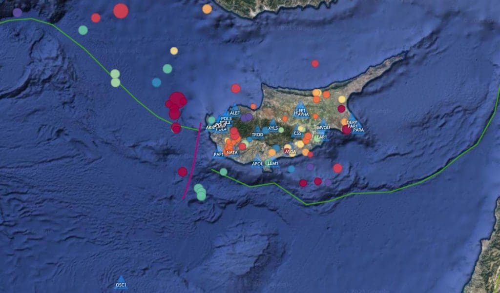 Seismos kypros map