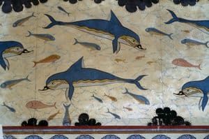 Minoan minoan megaron of queen decorated with dolphin frescoes palace of knossos crete greece (meisterdrucke 1087909)